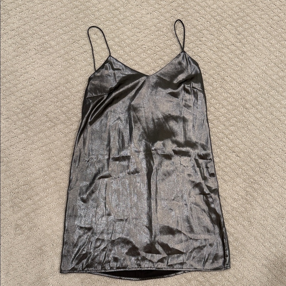 Shimmering Gray Slip Dress